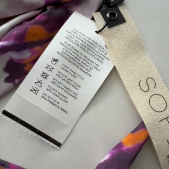 NWT Vix Bikini Top Small Bandeau Halter Tie Dye Purple Orange - Picture 4 of 6